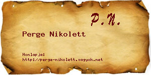 Perge Nikolett névjegykártya